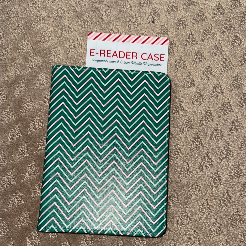 Green Chevron E-Reader Case